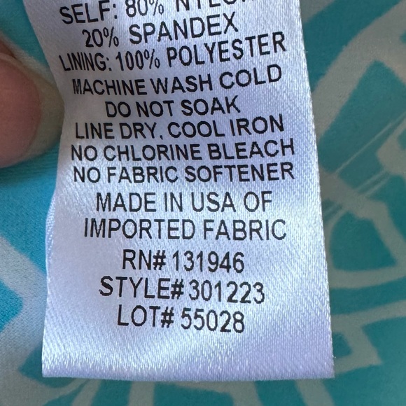 Jude Connally Turquoise Geometric Print Top - Picture 5 of 6